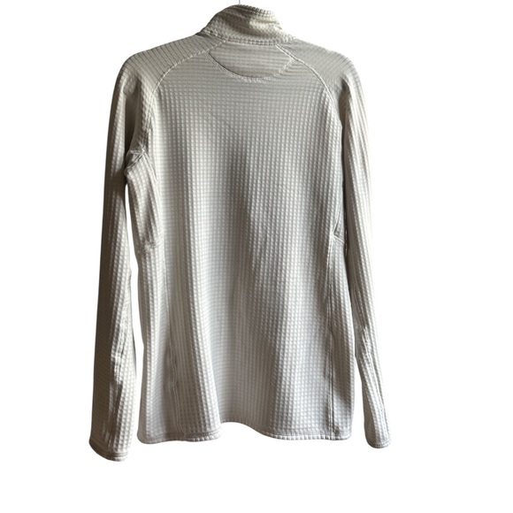 Patagonia Worn Wear Quarter Zip Pullover Sweater Size Large Eggshell Cream fall - Picture 12 of 17